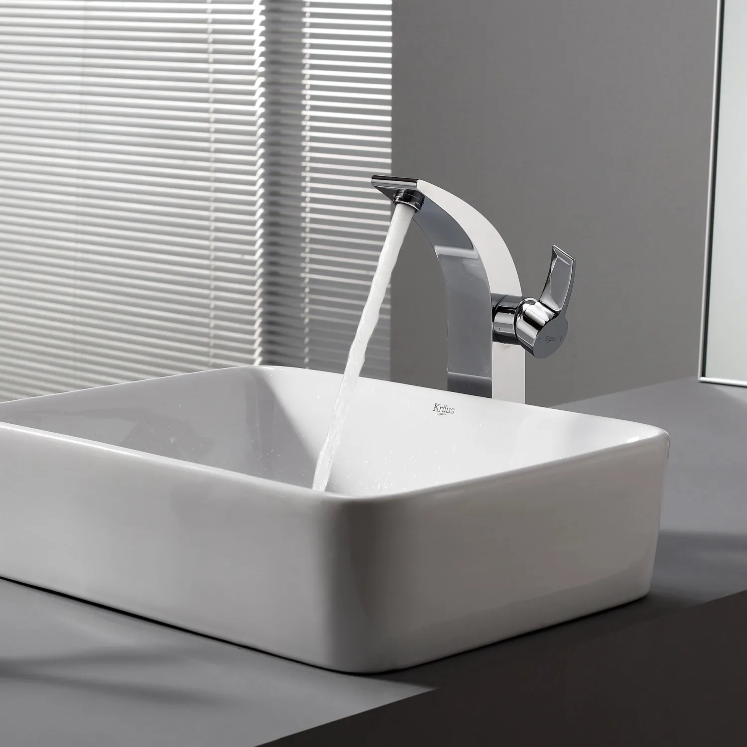 Online White Rectangular Ceramic Bathroom Sink with Pop Up Drain Above Counter / Vessel Sinks