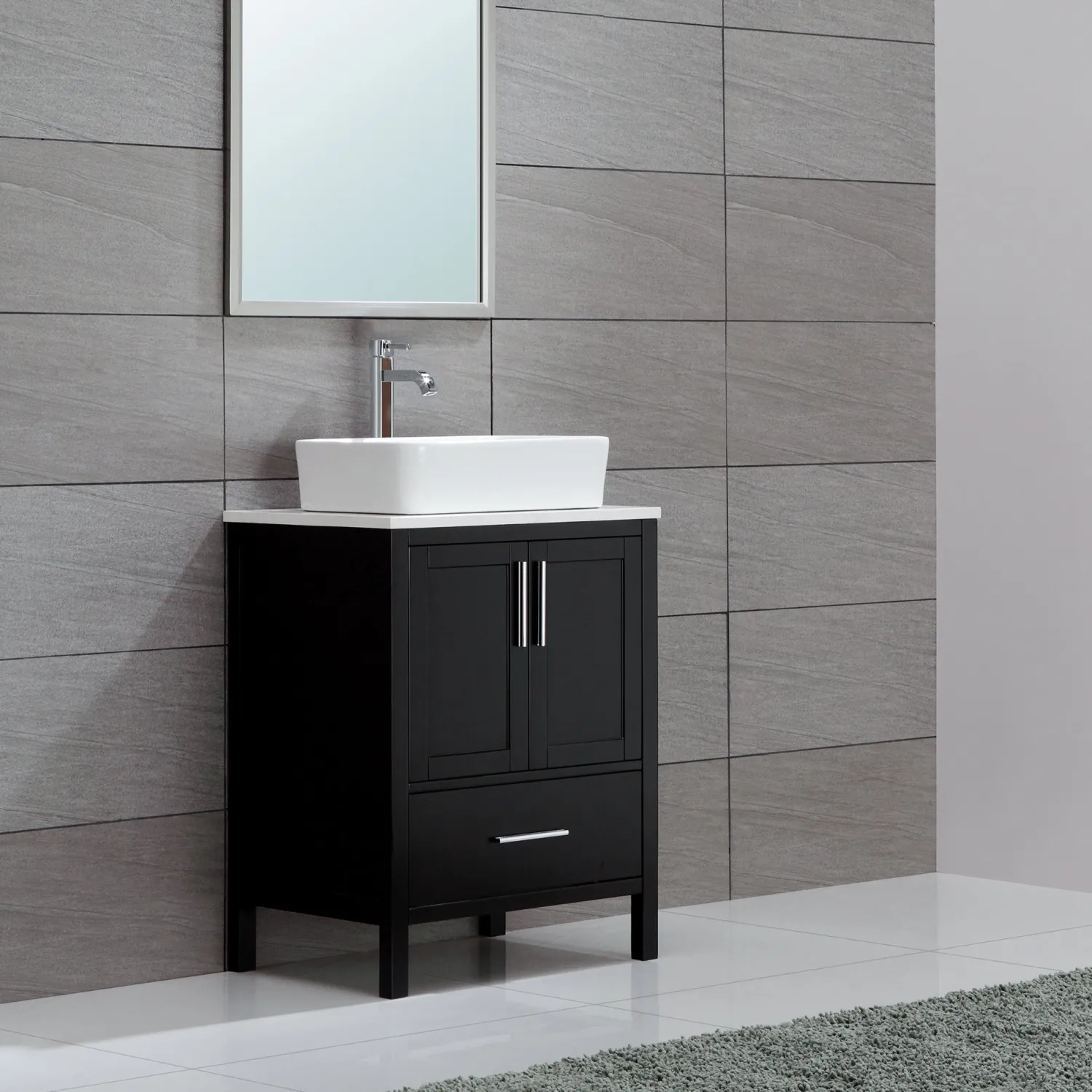 Online White Rectangular Ceramic Bathroom Sink with Pop Up Drain Above Counter / Vessel Sinks
