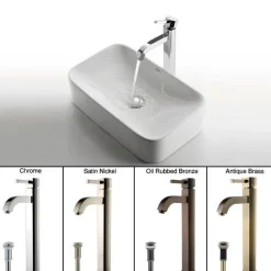 Clearance White Rectangular Ceramic Sink and Ramus Faucet Sink And Faucet Combos|Above Counter / Vessel Sinks
