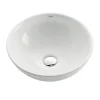 Best White Round Ceramic Bathroom Sink with Pop Up Drain Above Counter / Vessel Sinks