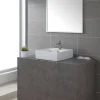 Sale White Square Ceramic Bathroom Sink and Pop Up Drain with Overflow Above Counter / Vessel Sinks
