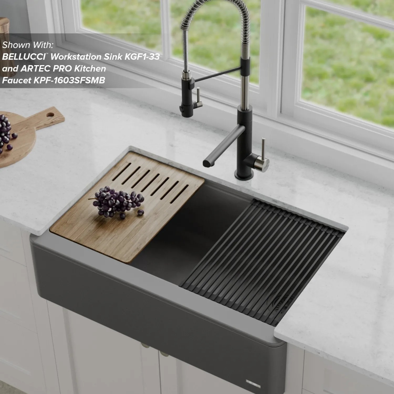 Workstation Kitchen Sink Wood Grain Composite Cutting Board Cutting Boards