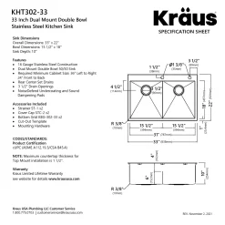 Discount 33 x 22 inch Standart PRO Drop-In 16 Gauge Double Bowl 2-Hole Stainless Steel Kitchen Sink Drop-In / Top Mount Sinks|Stainless Steel Sinks