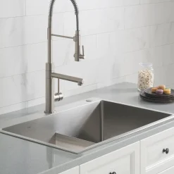 Discount 33 x 22 inch Standart PRO Drop-In 16 Gauge Double Bowl 2-Hole Stainless Steel Kitchen Sink Drop-In / Top Mount Sinks|Stainless Steel Sinks
