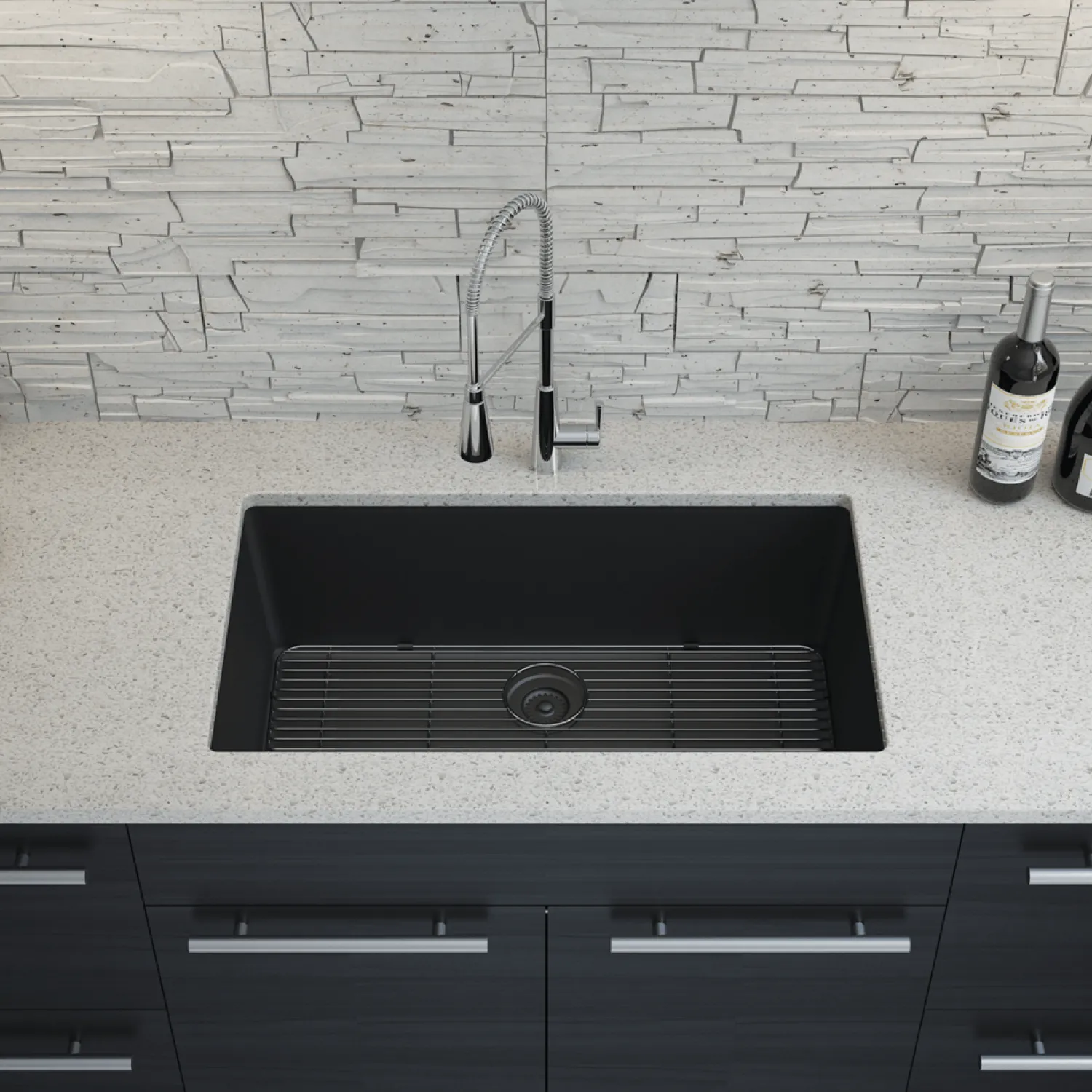 Discount Large 32" Single Bowl Composite Sink Drop-In / Top Mount Sinks|Single Bowl Sinks