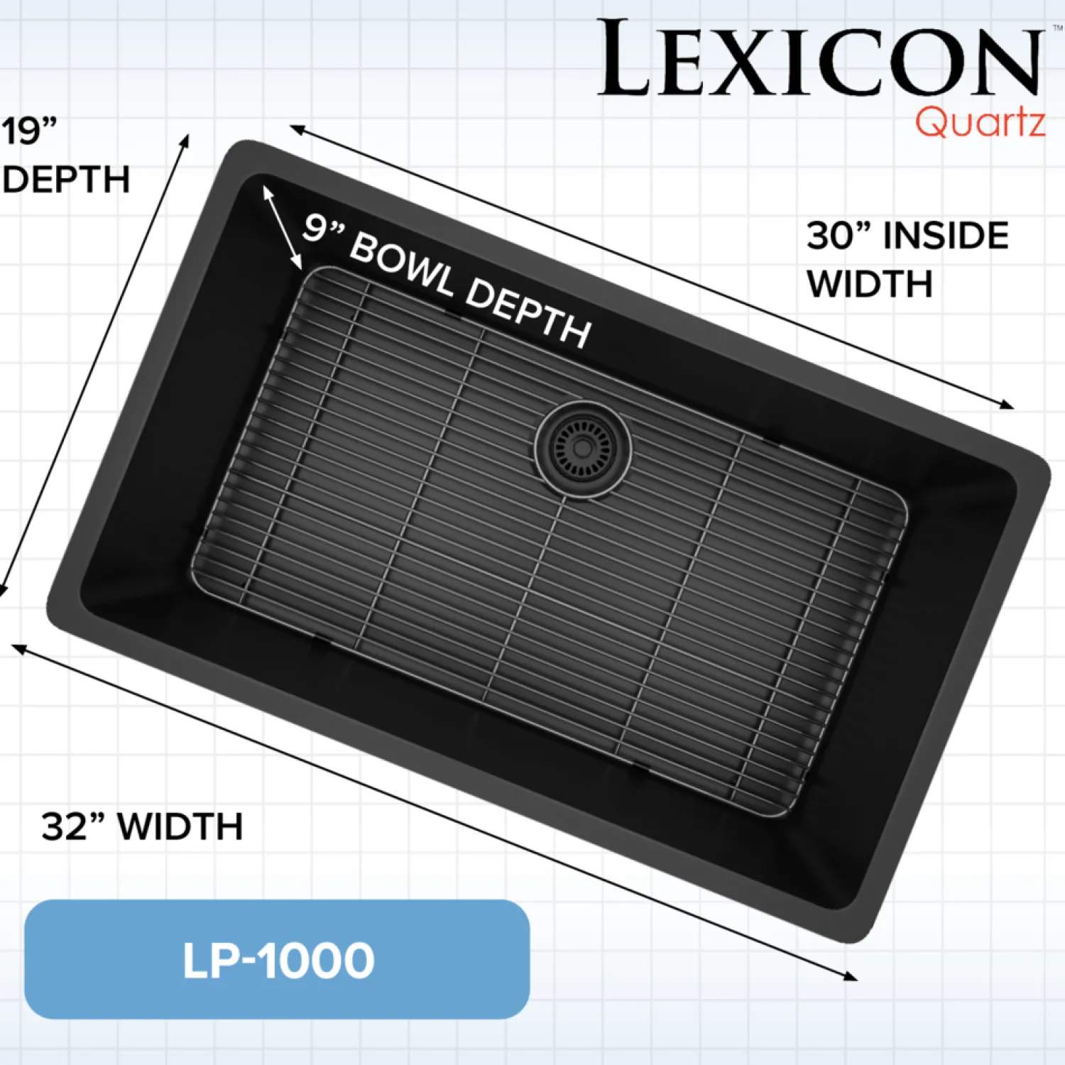 Discount Large 32" Single Bowl Composite Sink Drop-In / Top Mount Sinks|Single Bowl Sinks