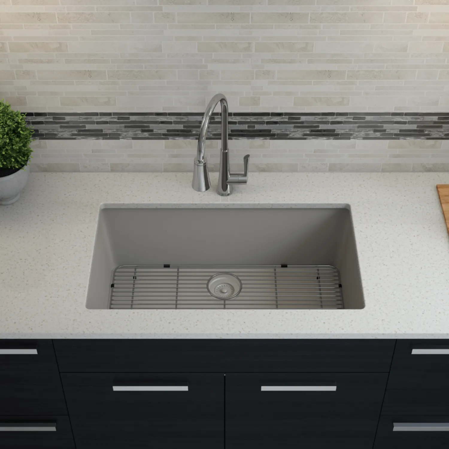Discount Large 32" Single Bowl Composite Sink Drop-In / Top Mount Sinks|Single Bowl Sinks