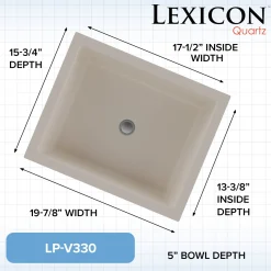 Hot Platinum V330 Quartz Composite Rectangle Vanity Sink Undermount|Composite Sinks
