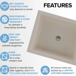 Hot Platinum V330 Quartz Composite Rectangle Vanity Sink Undermount|Composite Sinks
