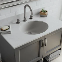 Online Platinum V210 Quartz Composite Oval Vanity Sink Undermount|Composite Sinks