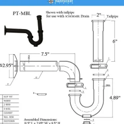 Sale Matte Black P-Trap for Bathroom and Utility Drains Laundry & Utility Sinks