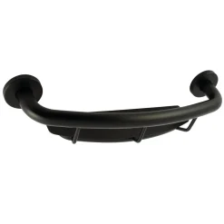 Best Meridian 18" Stainless Steel Grab Bar with Shelf in Matte Black Grab Bars