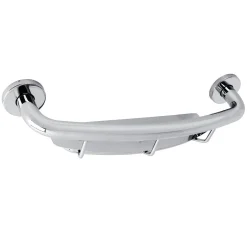 Discount Meridian 18" Stainless Steel Grab Bar with Shelf in Polished Chrome Grab Bars
