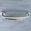 Discount Meridian 18" Stainless Steel Grab Bar with Shelf in Brushed Nickel Grab Bars