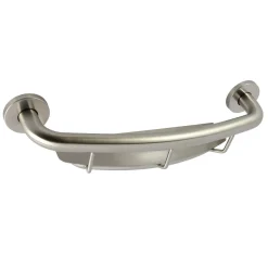 Discount Meridian 18" Stainless Steel Grab Bar with Shelf in Brushed Nickel Grab Bars