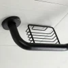 Clearance Meridian 10" x 12" Angled Grab Bar with Soap Dish in Matte Black Grab Bars