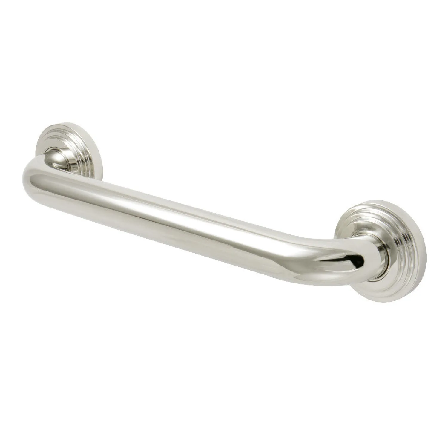 Clearance Milano 12" Brass Decorative Grab Bar in Polished Nickel Grab Bars