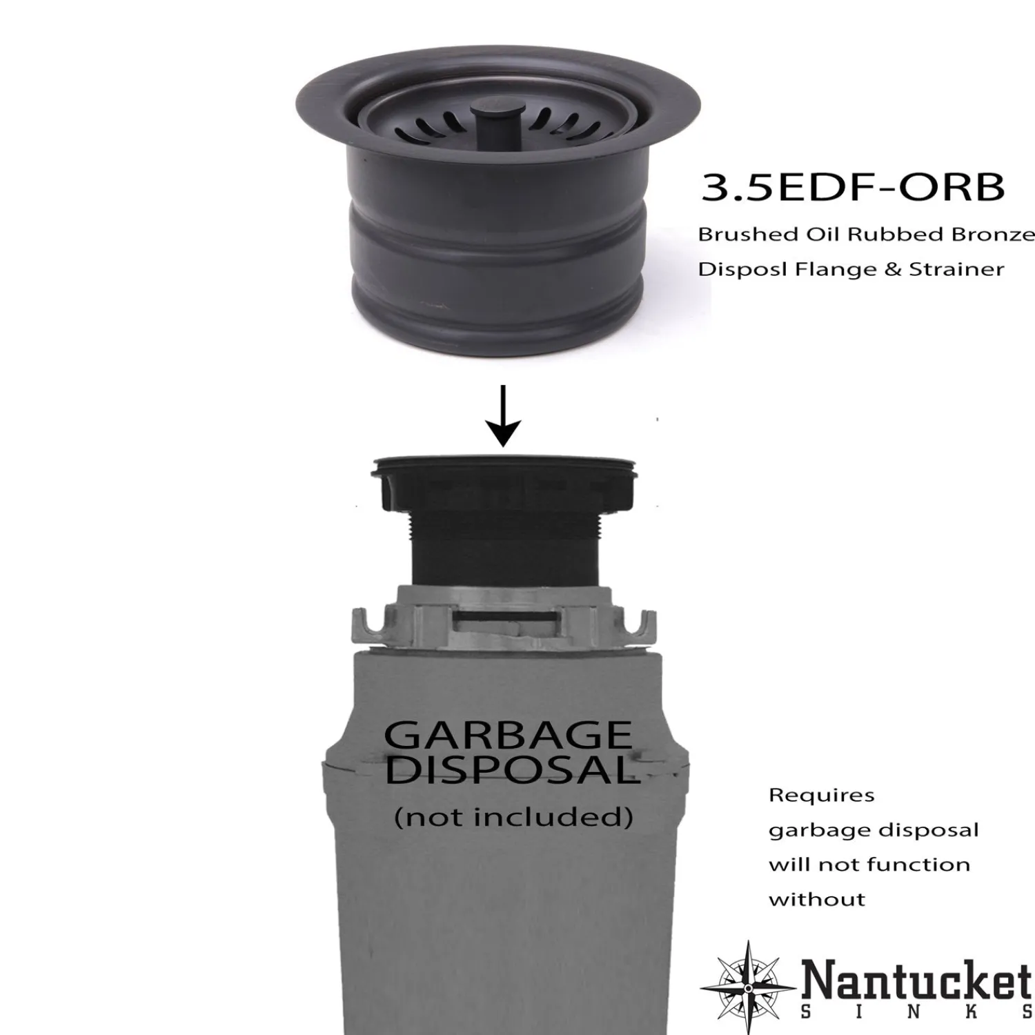 Discount Nantucket Sink 3.5-Inch Extended Flange Disposal Kitchen Drain Sink Drains, Disposer Flanges & Air Gaps|Garbage Disposals & Parts
