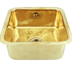 Discount 17" Bright Brass Bar Sink Drop-In / Top Mount Sinks|Single Bowl Sinks