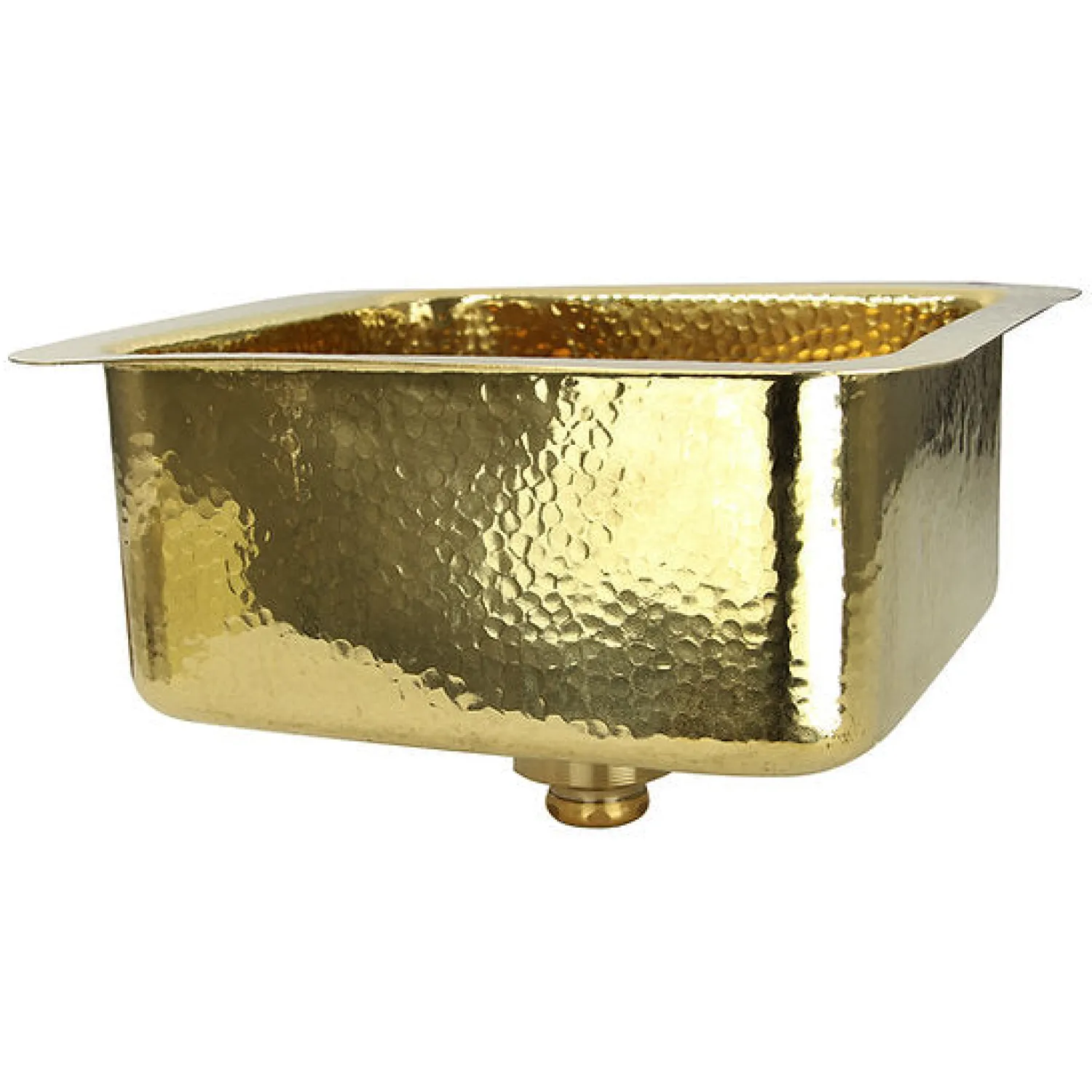 Outlet Bright Hammered Brass 17" Undermount Bar Sink Single Bowl Sinks|Undermount Sinks