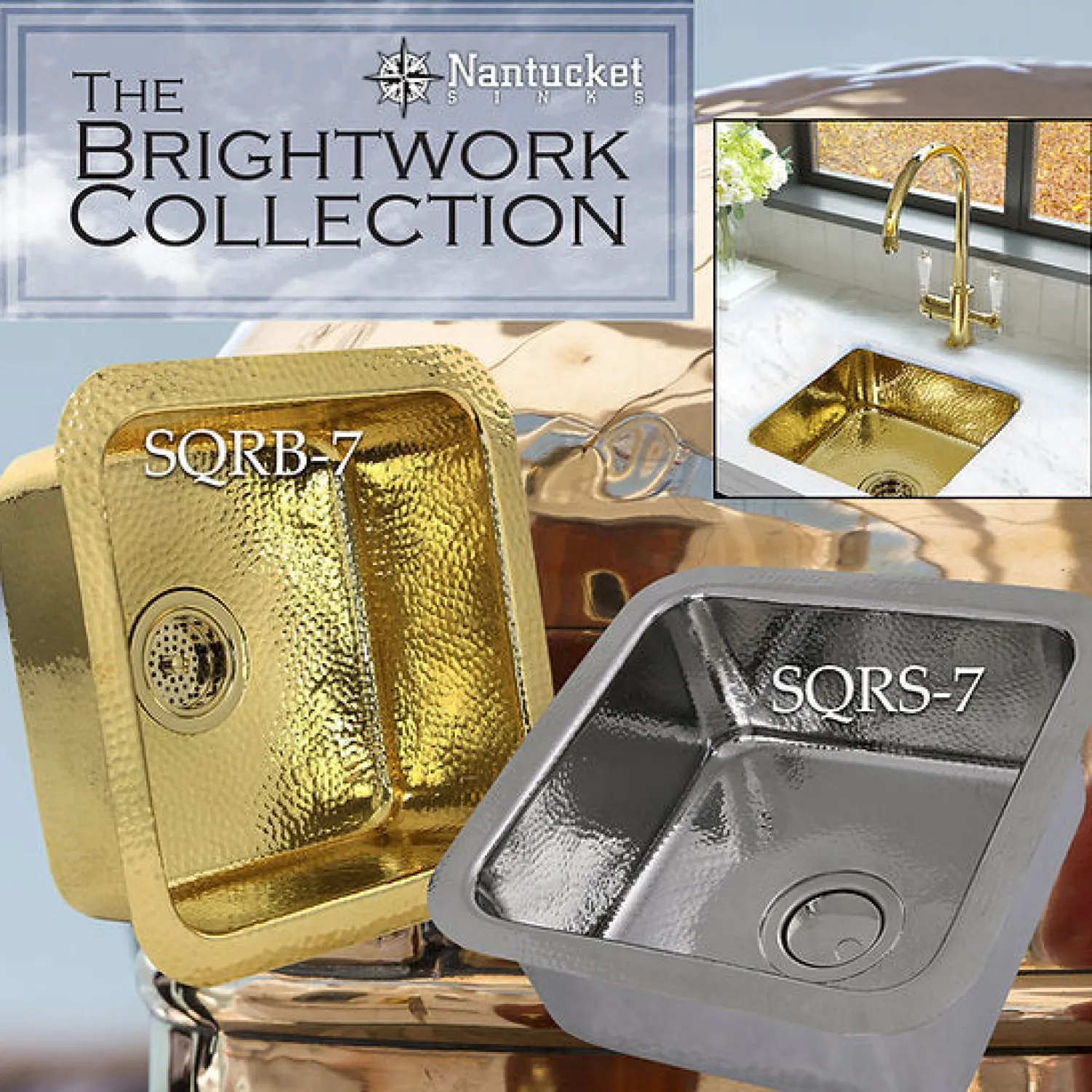 Outlet Bright Hammered Brass 17" Undermount Bar Sink Single Bowl Sinks|Undermount Sinks