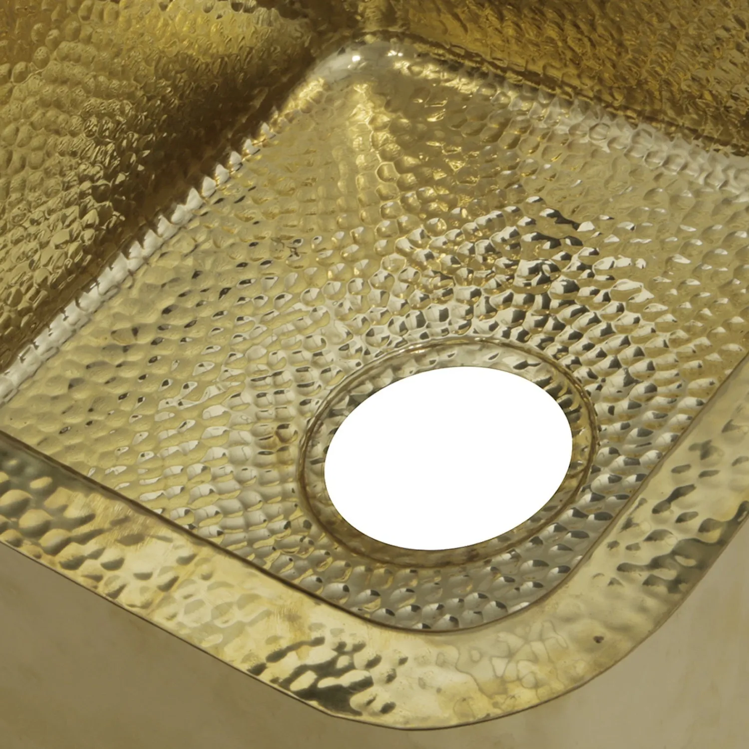 Outlet Bright Hammered Brass 17" Undermount Bar Sink Single Bowl Sinks|Undermount Sinks