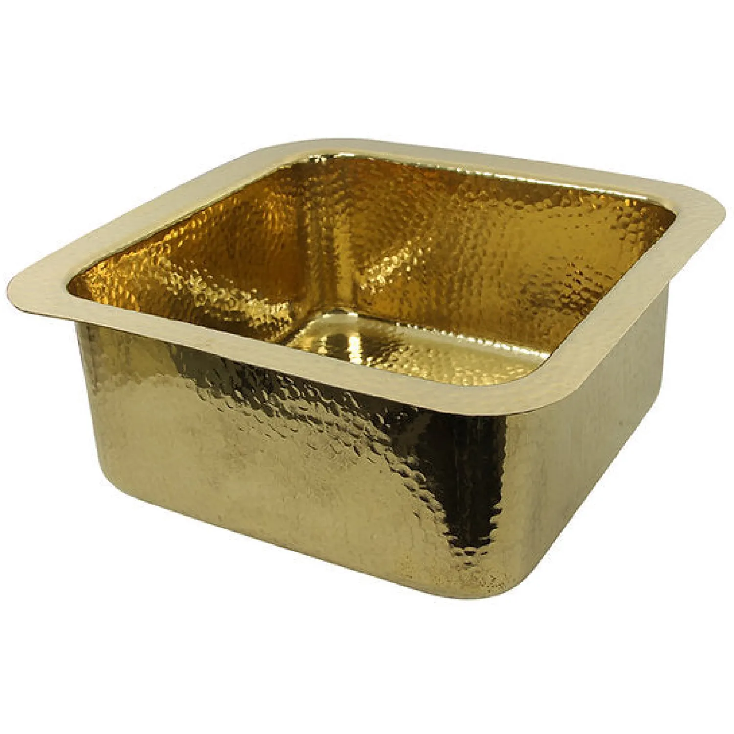 Outlet Bright Hammered Brass 17" Undermount Bar Sink Single Bowl Sinks|Undermount Sinks