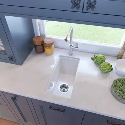 New Cape189 Single Bowl Dualmount Fireclay Bar-Prep Sink White Bar / Prep Sinks