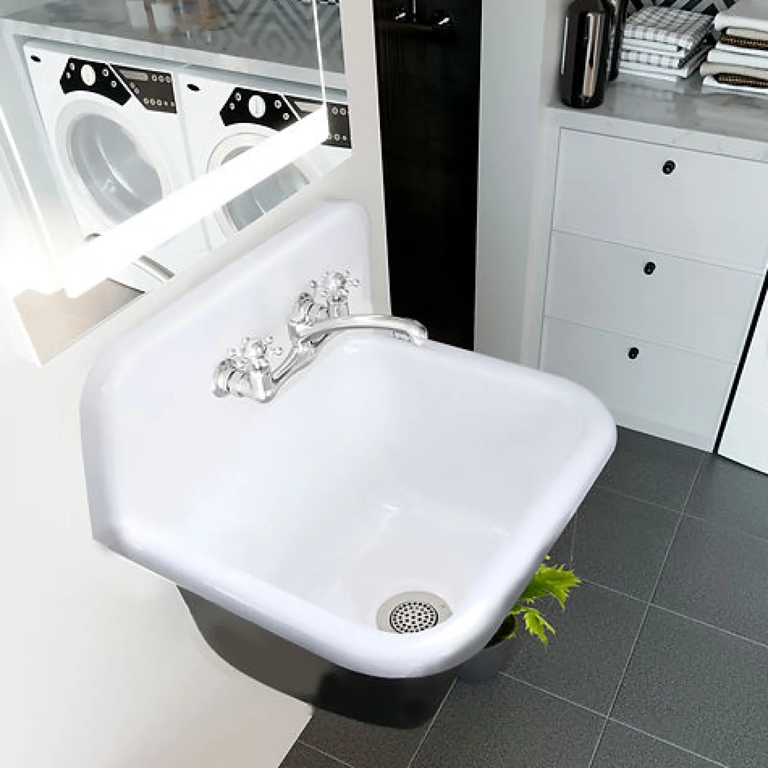 22" Cast Iron Wallmount Utility Sink Laundry & Utility Sinks