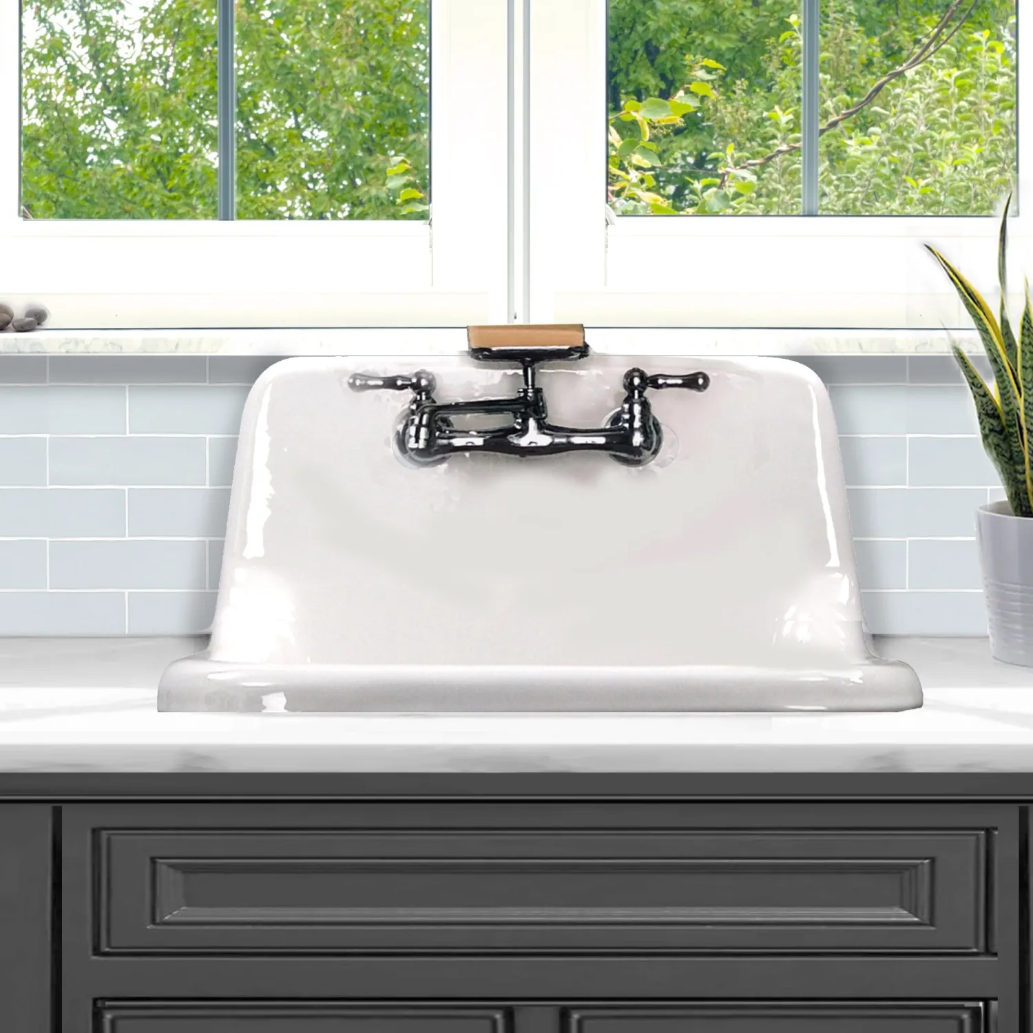 22" Cast Iron Wallmount Utility Sink Laundry & Utility Sinks