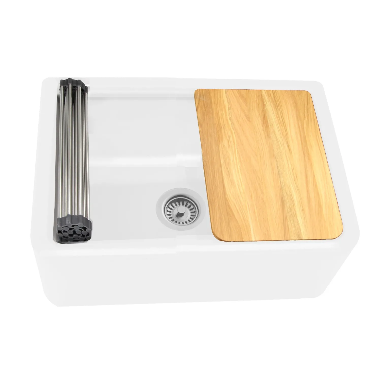 Discount 30" Composite Farmhouse Sink | White Single Bowl Sinks|Apron Front / Farmhouse Sinks
