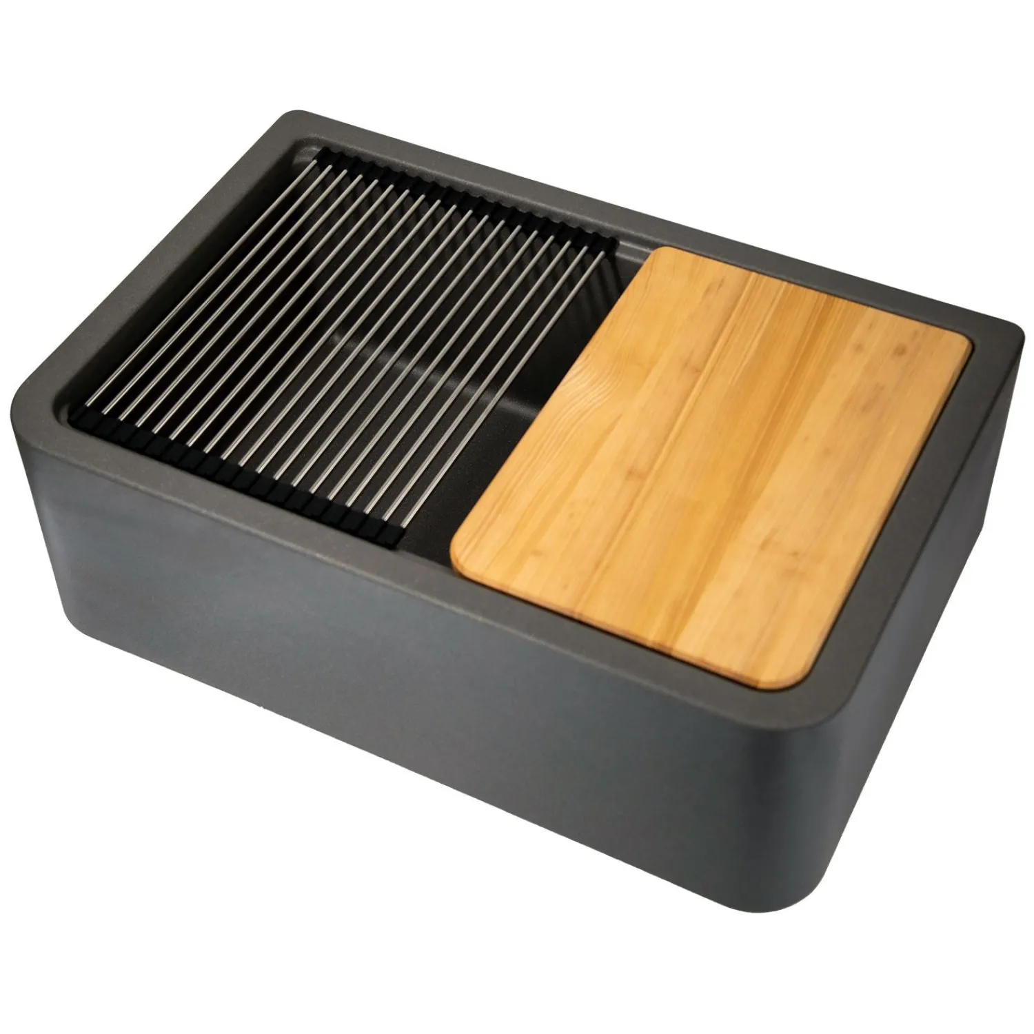Clearance 30" Composite Farmhouse Sink | Titanium Single Bowl Sinks|Apron Front / Farmhouse Sinks