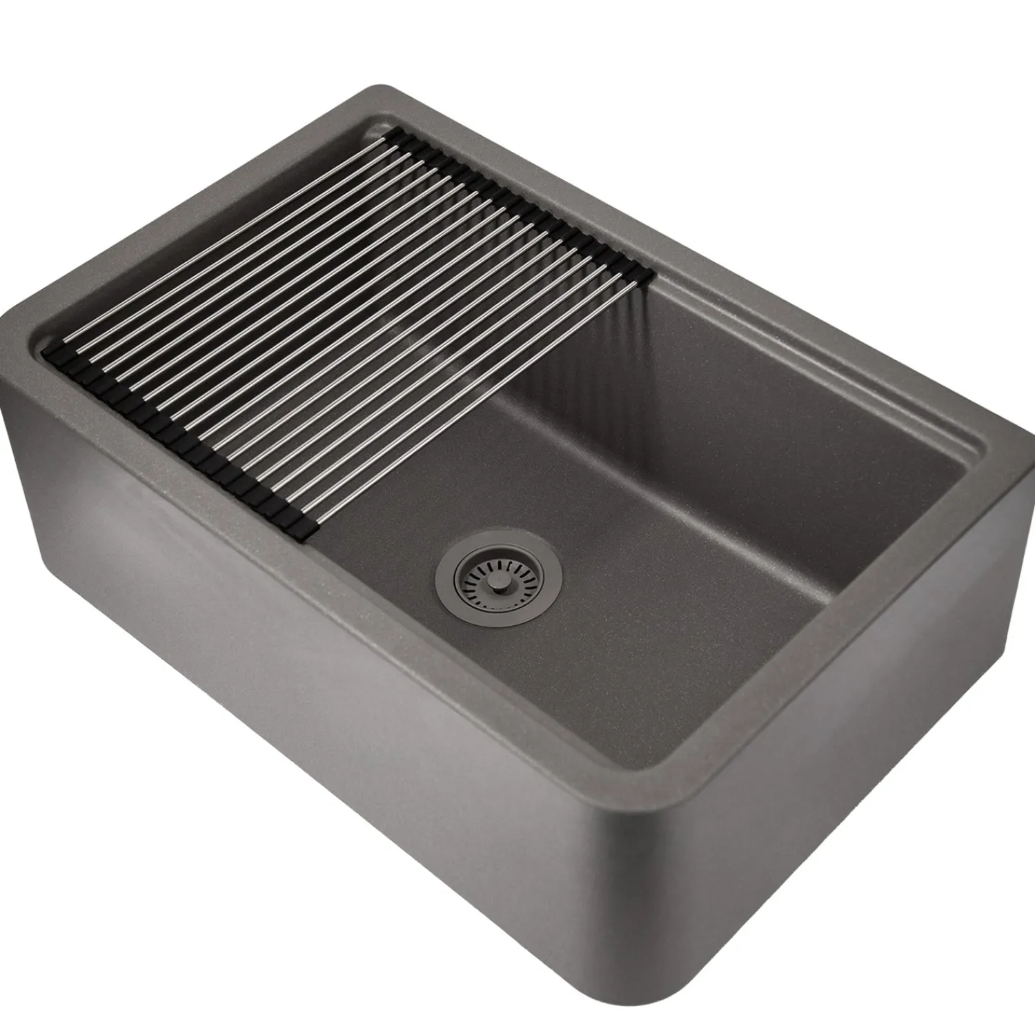 Clearance 30" Composite Farmhouse Sink | Titanium Single Bowl Sinks|Apron Front / Farmhouse Sinks