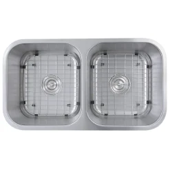 Best 32.5" Double Bowl Equal Undermount Stainless Steel Kitchen Sink, 16 Gauge Stainless Steel Sinks|Double Bowl Sinks