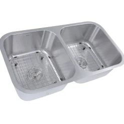 Best 32.5" Double Bowl Equal Undermount Stainless Steel Kitchen Sink, 16 Gauge Stainless Steel Sinks|Double Bowl Sinks