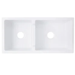 New 60/40 Double Bowl Farmhouse Apron Fireclay Sink Hyannis-36-DBL Double Bowl Sinks|Apron Front / Farmhouse Sinks