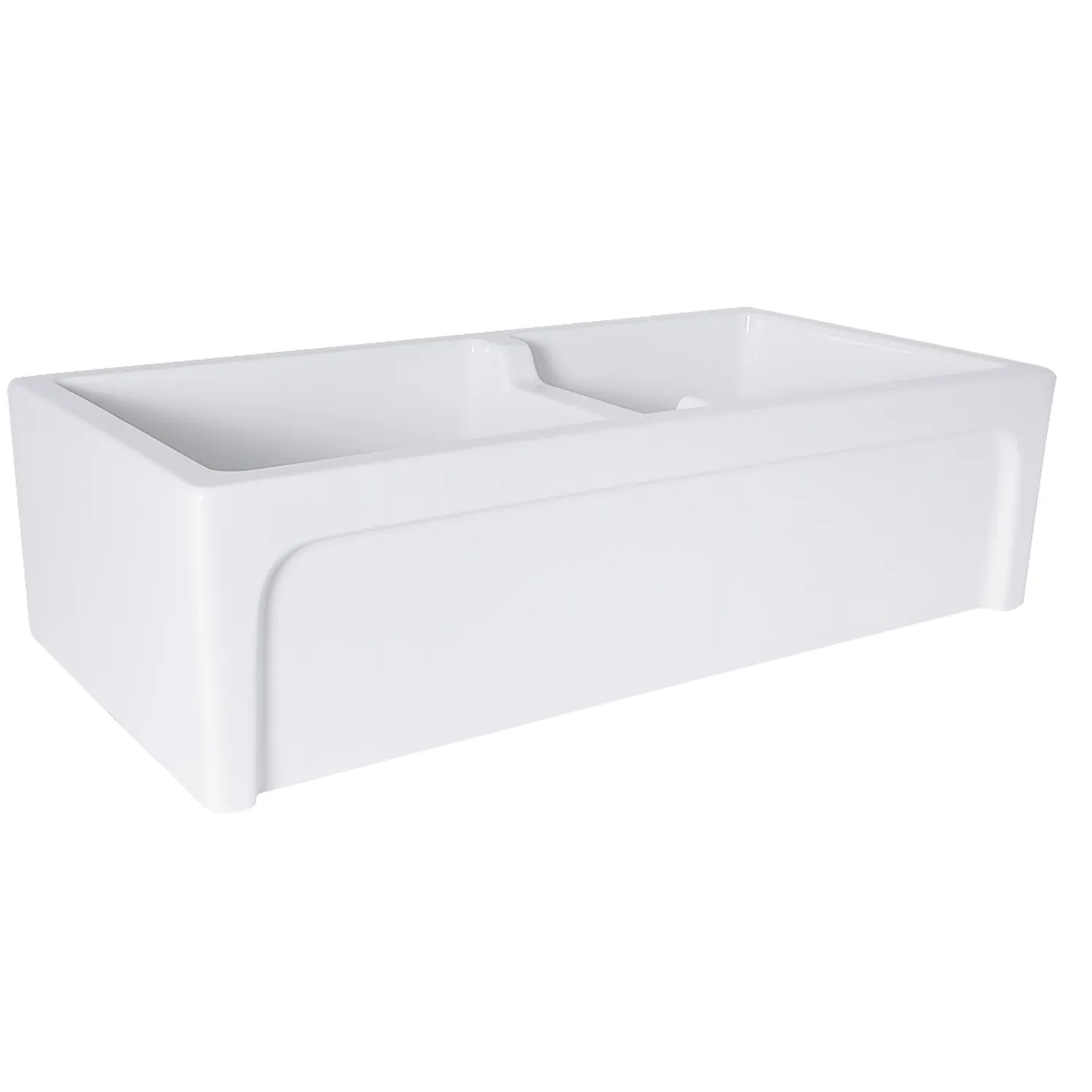 New 60/40 Double Bowl Farmhouse Apron Fireclay Sink Hyannis-36-DBL Double Bowl Sinks|Apron Front / Farmhouse Sinks