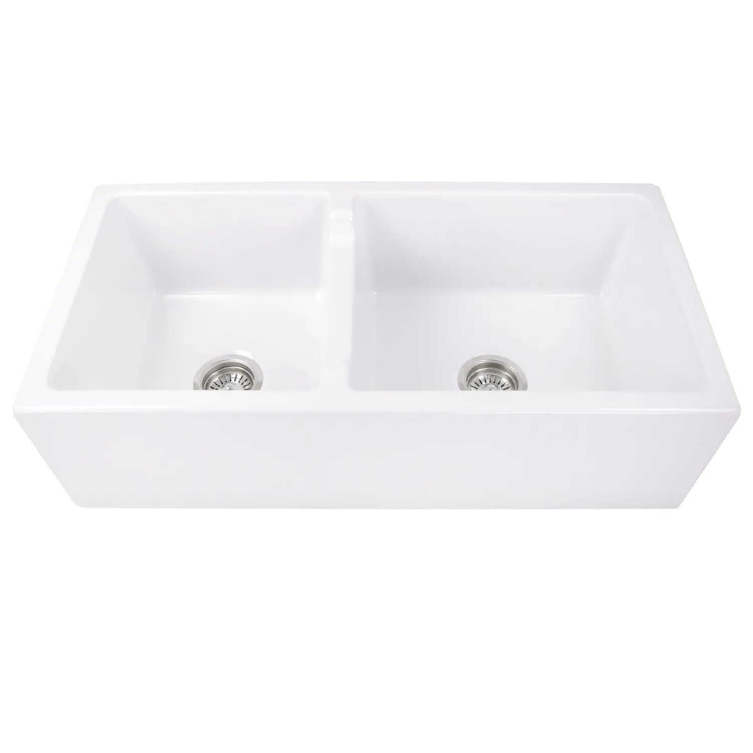 New 60/40 Double Bowl Farmhouse Apron Fireclay Sink Hyannis-36-DBL Double Bowl Sinks|Apron Front / Farmhouse Sinks