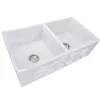 Best Double Bowl Farmhouse Fireclay Sink with Filigree Apron Double Bowl Sinks|Apron Front / Farmhouse Sinks