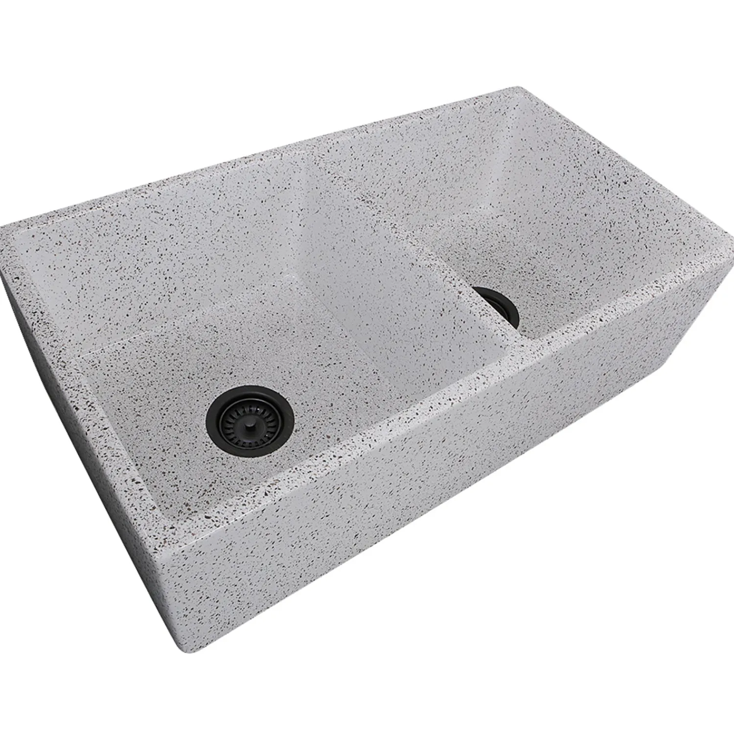 New Double Bowl Farmhouse Fireclay Sink with Pietra Sarda Finish Double Bowl Sinks|Apron Front / Farmhouse Sinks
