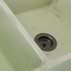 New Double Bowl Farmhouse Fireclay Sink with Shabby Green Finish Double Bowl Sinks|Apron Front / Farmhouse Sinks