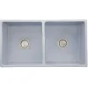 Best Double Bowl Farmhouse Fireclay Sink with Shabby Sugar Finish Double Bowl Sinks|Apron Front / Farmhouse Sinks