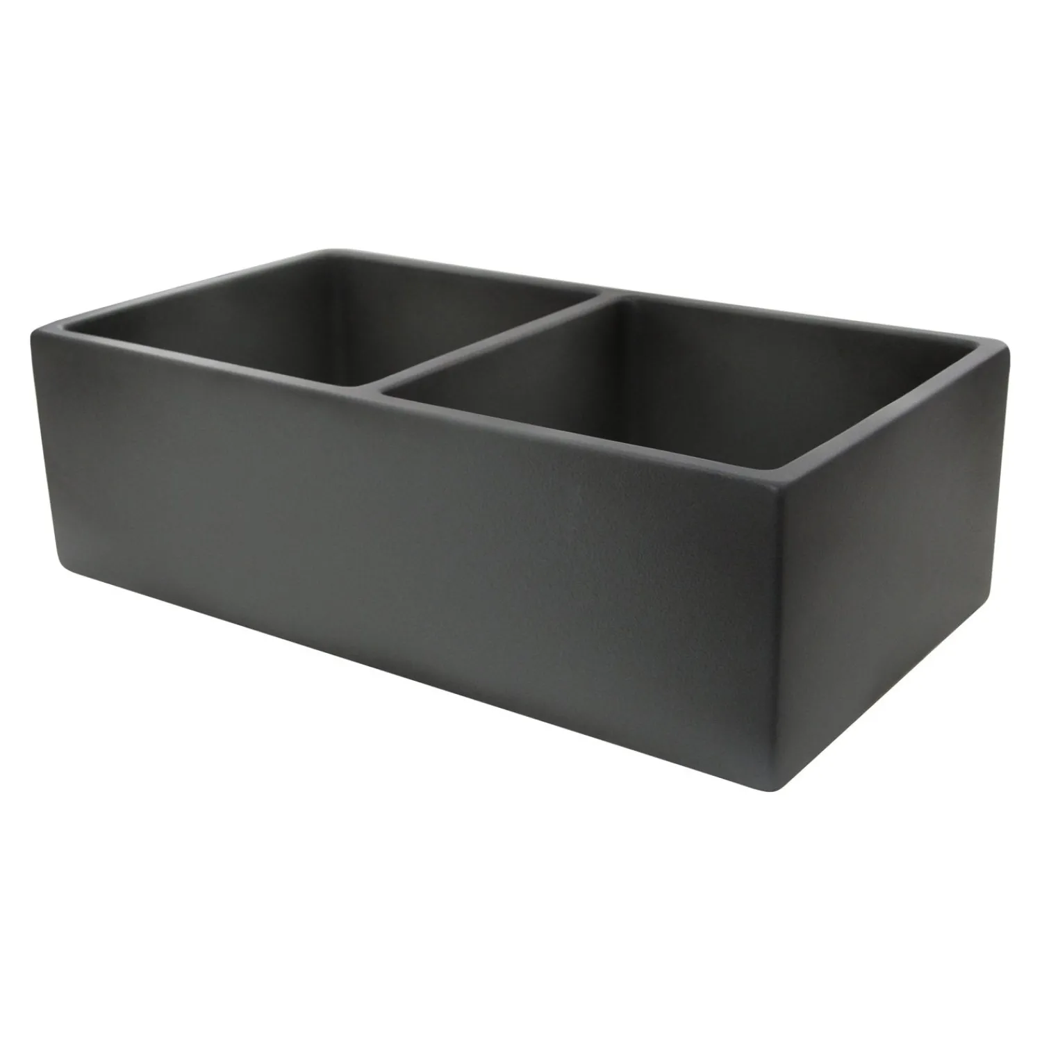 Clearance Double Bowl Farmhouse Fireclay Sink with Concrete Finish Double Bowl Sinks|Apron Front / Farmhouse Sinks