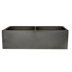 Clearance Double Bowl Farmhouse Fireclay Sink with Concrete Finish Double Bowl Sinks|Apron Front / Farmhouse Sinks