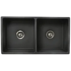 Clearance Double Bowl Farmhouse Fireclay Sink with Concrete Finish Double Bowl Sinks|Apron Front / Farmhouse Sinks