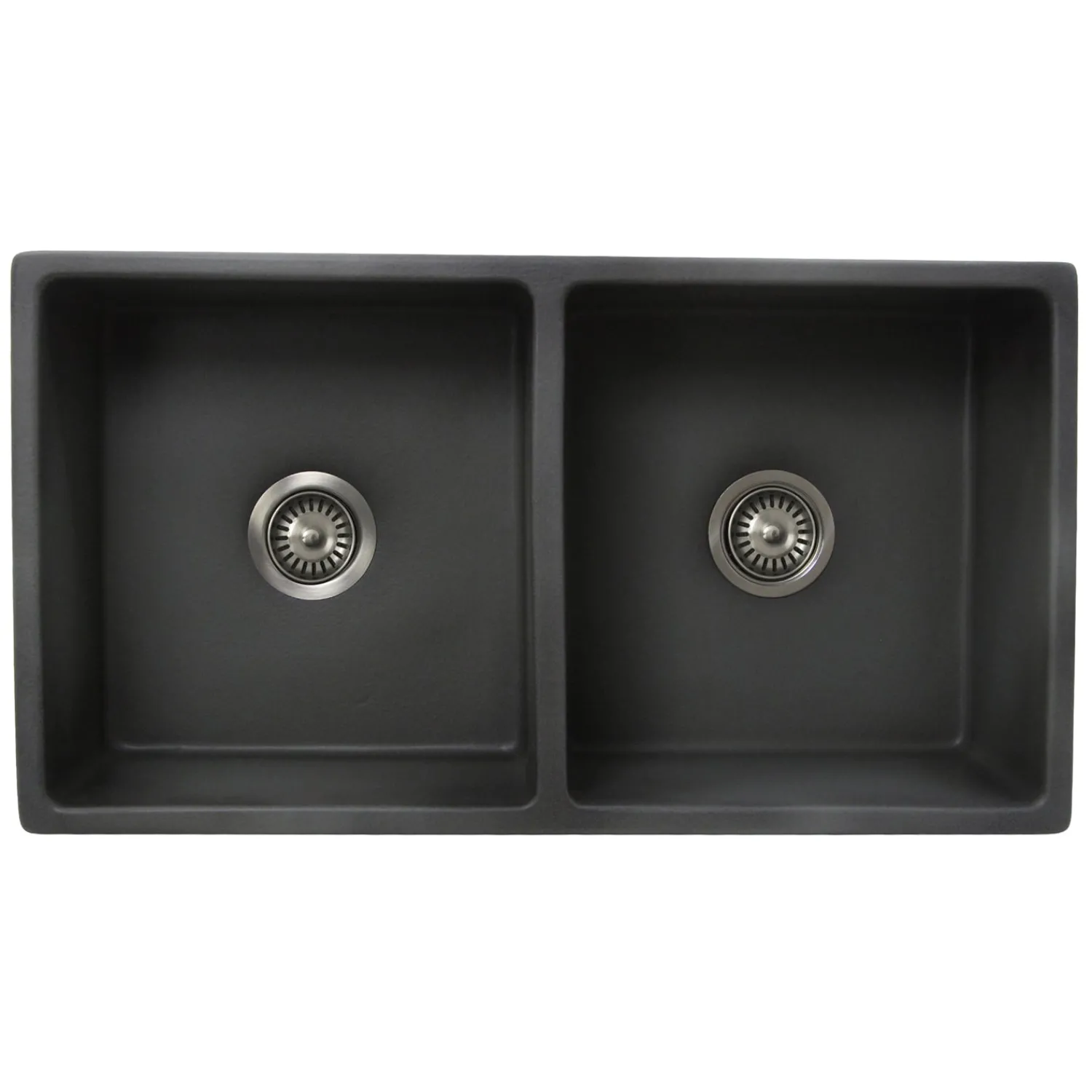 Clearance Double Bowl Farmhouse Fireclay Sink with Concrete Finish Double Bowl Sinks|Apron Front / Farmhouse Sinks