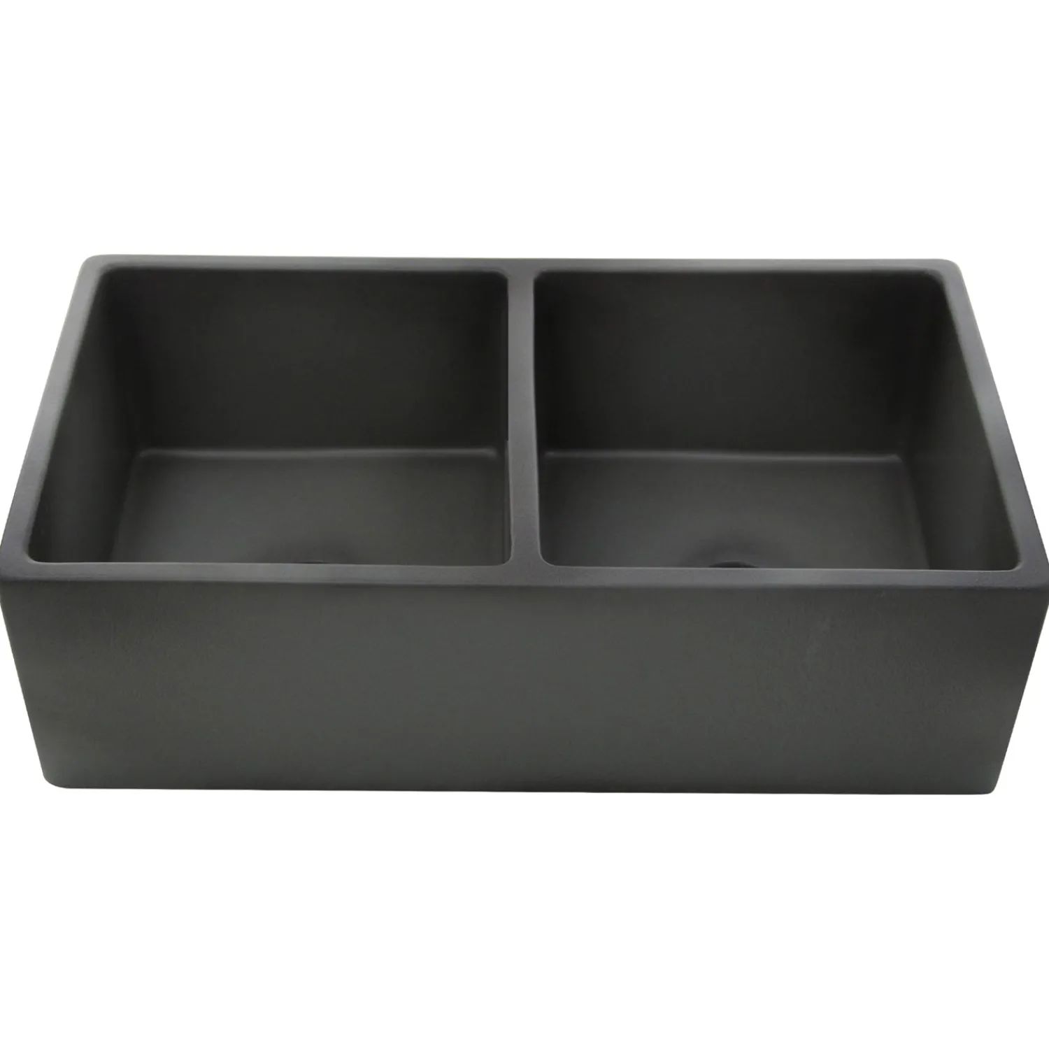 Clearance Double Bowl Farmhouse Fireclay Sink with Concrete Finish Double Bowl Sinks|Apron Front / Farmhouse Sinks