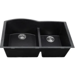 Clearance 60/40 Double Bowl Undermount Granite Composite Double Bowl Sinks|Undermount Sinks