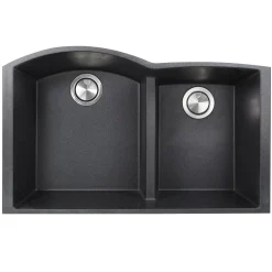 Clearance 60/40 Double Bowl Undermount Granite Composite Double Bowl Sinks|Undermount Sinks