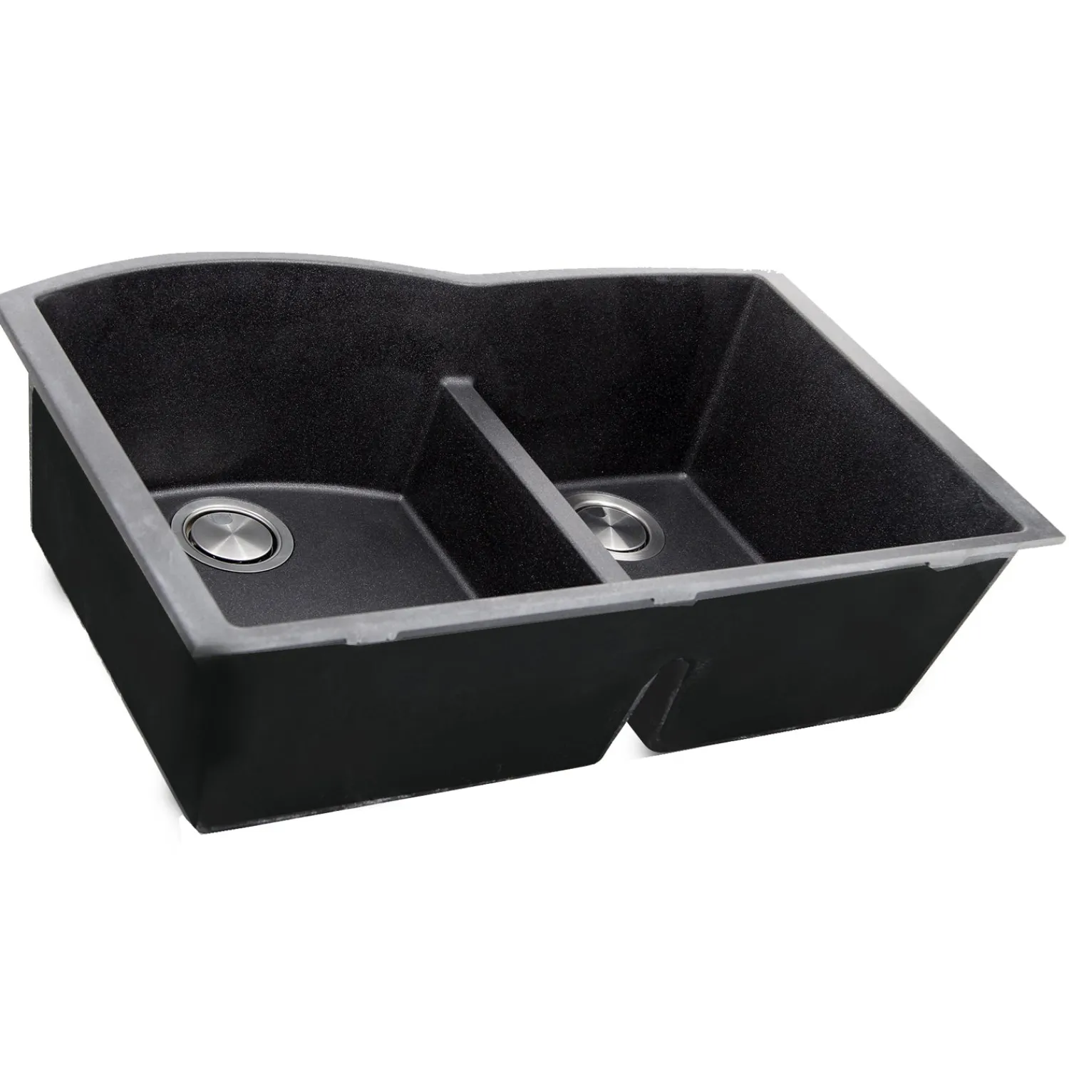 Clearance 60/40 Double Bowl Undermount Granite Composite Double Bowl Sinks|Undermount Sinks